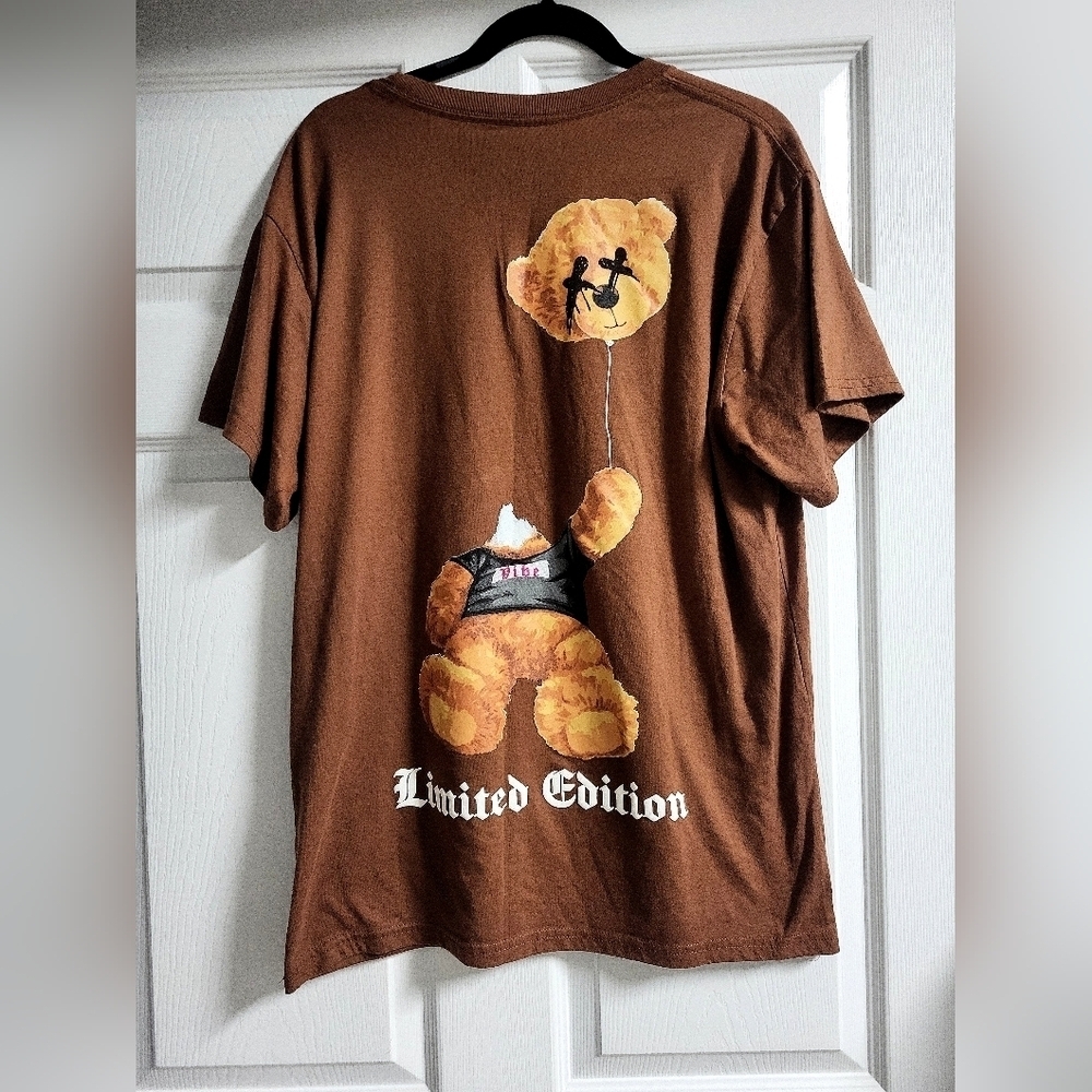 Fresh Laundry Brand Mens Brown Teddy Bear Graphic T-Shirt Size XL